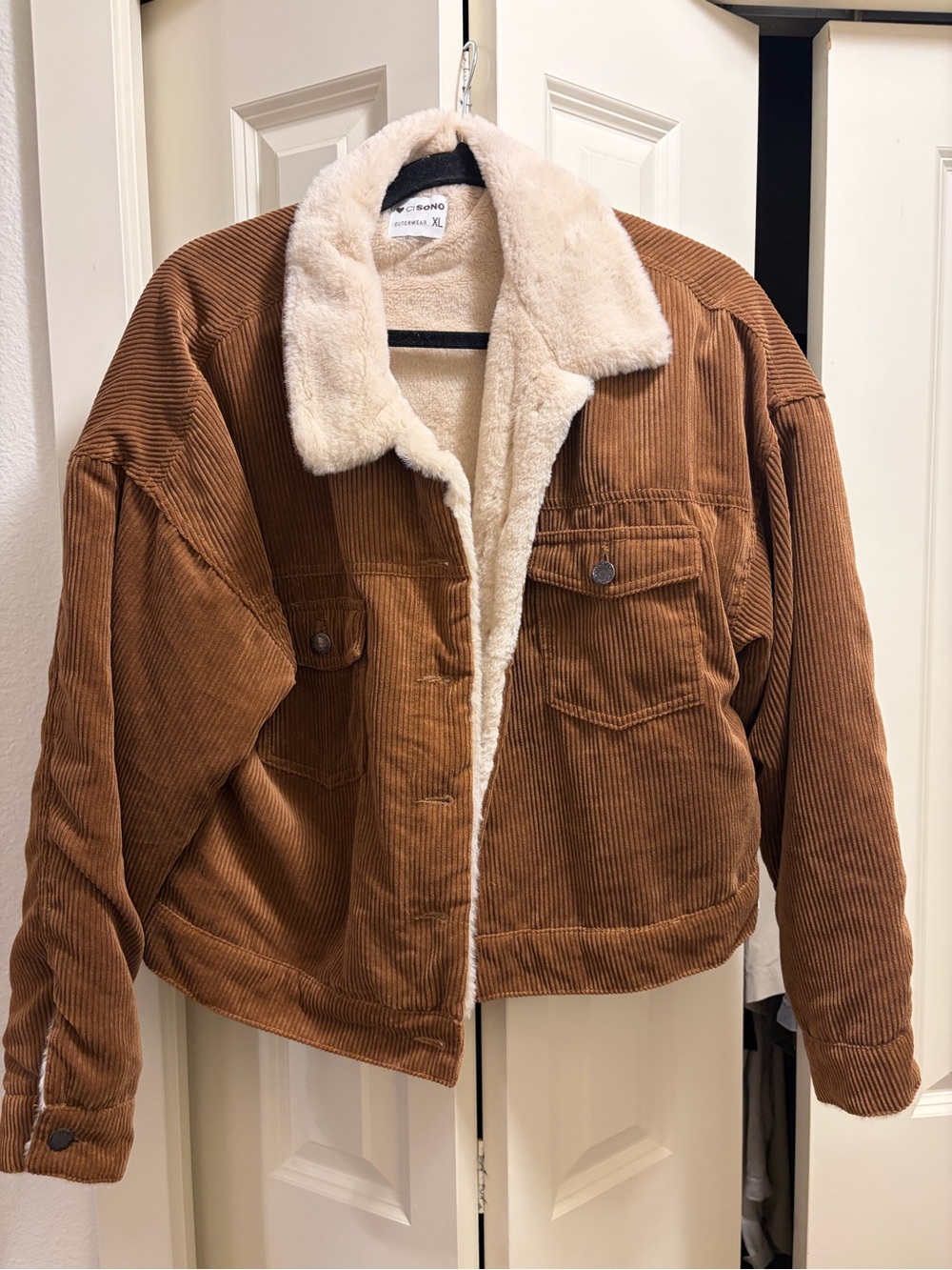 Brown Corduroy Jacket with fuzzy lining